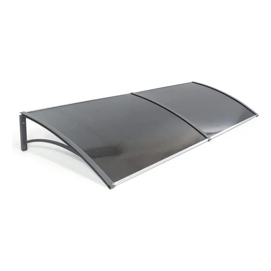 Toldo Lufiara 120cm x 50cm Toldo em Policarbonato Modular Completo Para Portas E Janelas - Cinza Fume
