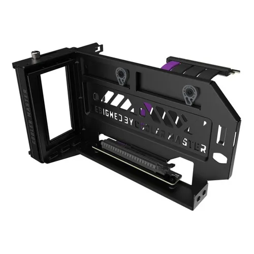 KIT DE SOPORTE VERTICAL PARA TARJETAS DE VIDEO COOLER MASTER V3 PCIE 4.0, COLOR NEGRO, CABLE NEGRO CON MORADO