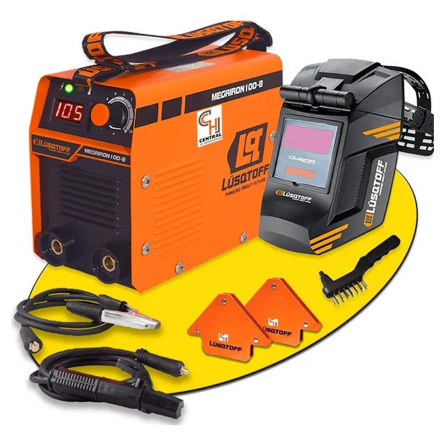 Soldadora Inverter Lusqtoff Iron 100 + Mascara De Soldar St-1x Maquina Electrica Chica 