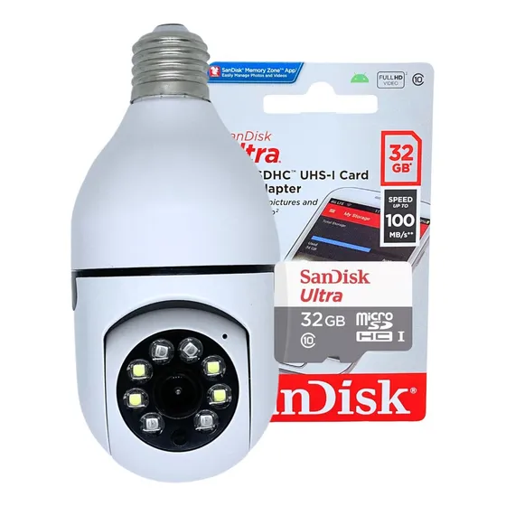 Camera Ip Giratória 1080p Externa Prova Zoom + Cartão De 32g
