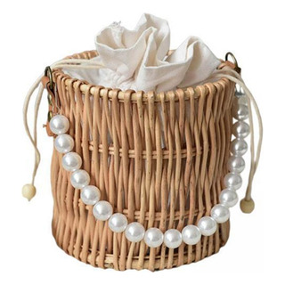 4 Bolso De Ratán Tejido A Mano Para Mujer, Bolso De Redondo 4 Bolso De Ratán Tejido A Mano Para Mujer, Bolso De Redondo