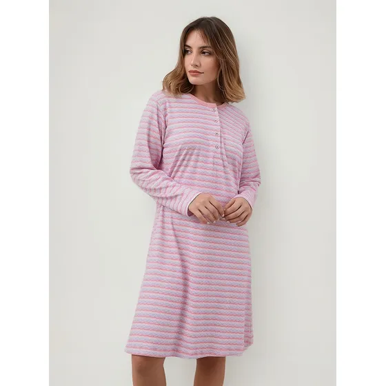 Camison Manga Larga Botones Lenceria Lumiere Ropa De Dormir