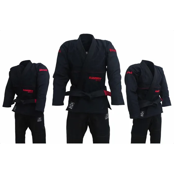 Kimono Jiu-jitsu - Krieger - Pride - Preto Bordado Vermelho