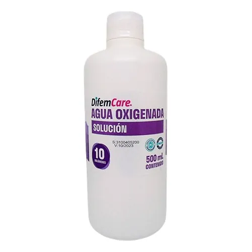 Agua Oxigenada Difemcare Solución 10 Volúmenes 500 Ml