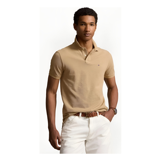 Camisa Polo Tommy Hifilger Masculina Bege Original Camisa Polo Tommy Hifilger Masculina Bege Original