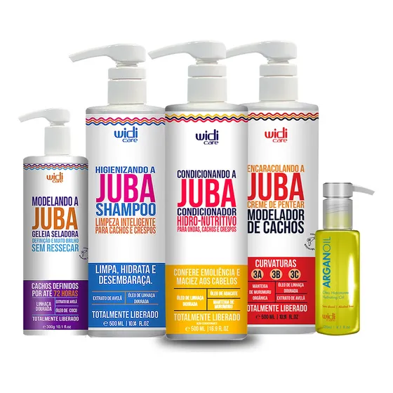 Kit Widi Shampoo, Cond Encaracolando Geleia Juba Argan Oil