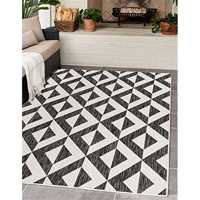 Tapetes Decorativos De Área Beige Geométrica Moderna