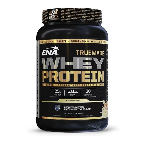 ENA Sport Proteínas True Made Whey Protein Polvo - Pote - Banana shake 2,05 Lb - 930 g