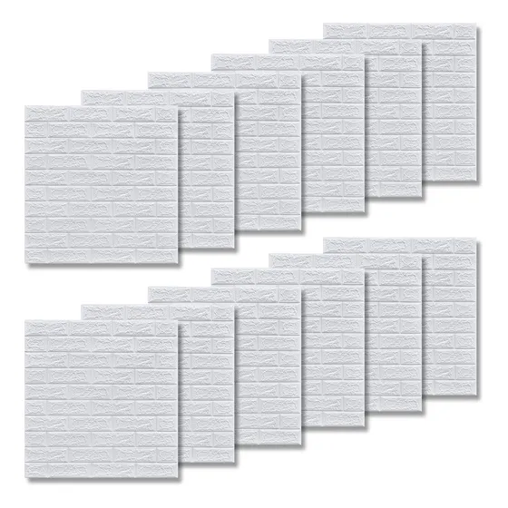 Set 12 Revestimiento 70x77 3d Ladrillo Adhesivo Pared El Rey