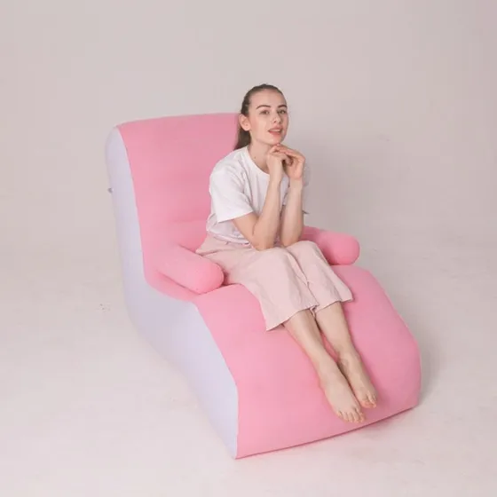 Sofá Inflable Ergonómico En Forma De S, Portátil, Suave