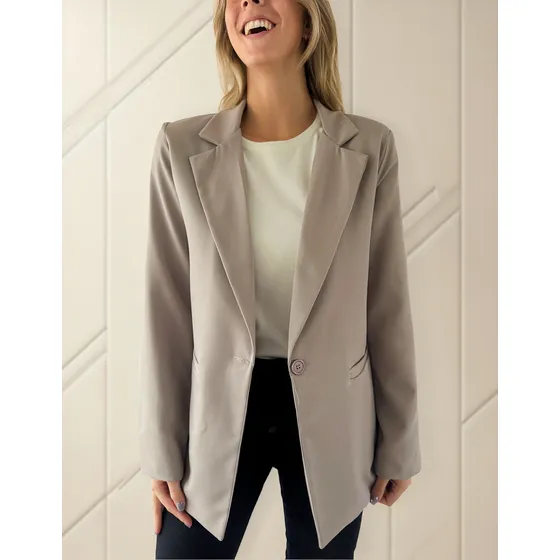 Blazer Sarga Lulyna Saco Forrado Con Hombreras Mujer