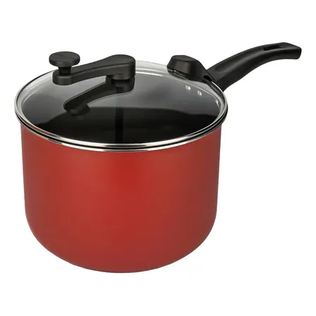 Pipoqueira Antiaderente Cozillar Tampa De Vidro 4,5 Litros Vermelho