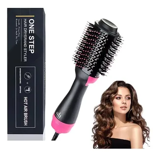 4 En 1 Cepillo De Aire Caliente De Ione Negativo,1000w Soplado De Aire Caliente Multifuncional,cepillo Secador Alaciador... Rosa