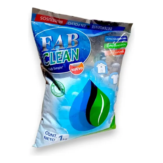 Detergente En Polvo Multiusos Fab Clean 1 Kg