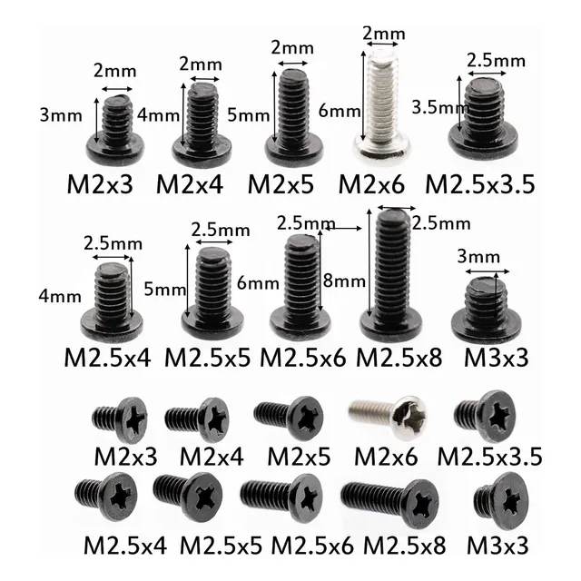 Tornillos Para Notebook  M3 X 3mm (kit De 10 Unidades)  Genérica