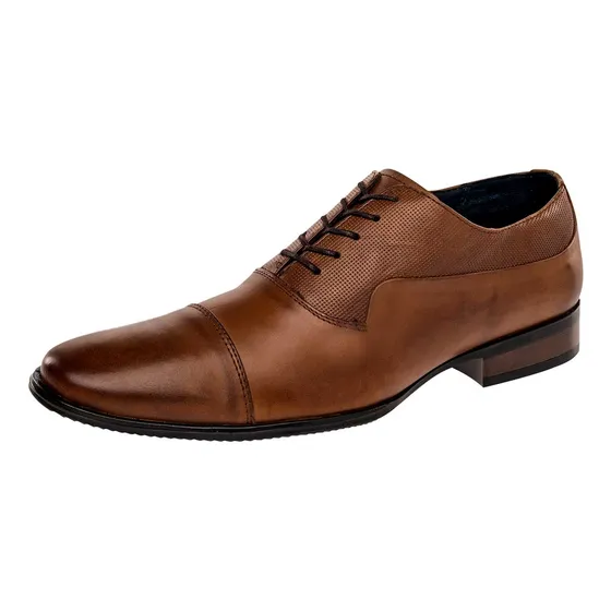 Zapato De Vestir Hombre Christian 603d Camel En Piel D9