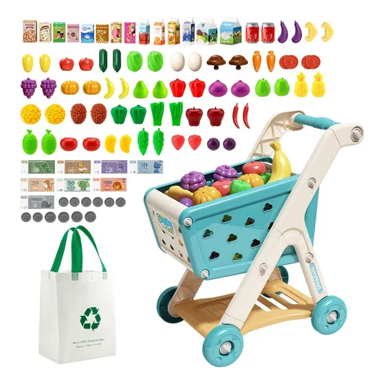 Carrito De Compras Supermercado Juguete Con 98accesorios
