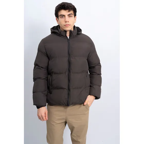 Campera Puffer Con Piel Interior Para Invierno Hombre