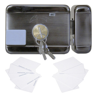 Kit Chapa Electromagnética Con Lectores Rfid Con 10 Tarjetas Color Gris Kit Chapa Electromagnética Con Lectores Rfid Con 10 Tarjetas Color Gris