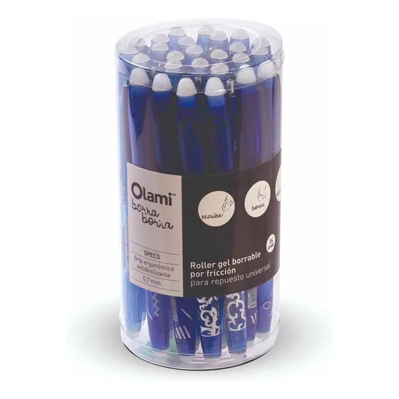Olami Boligrafo Borrable Roller Borra Borra Con 2 Gomas X 24