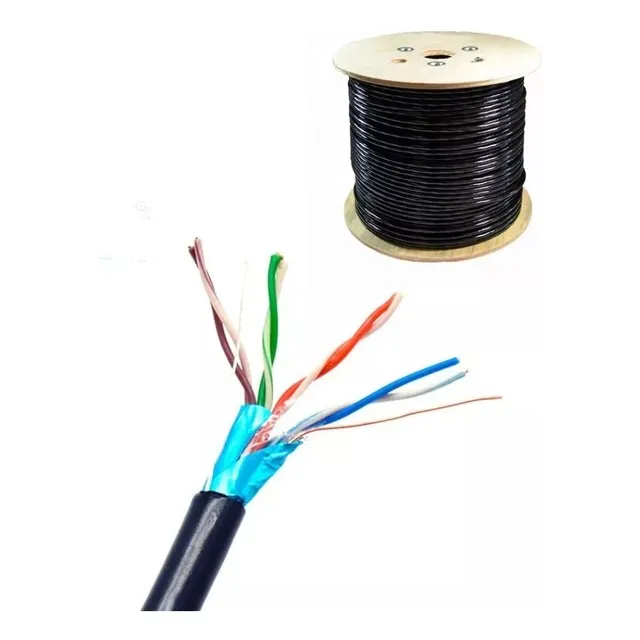 Bobina Cable Ftp 305m Blindado 100% Cobre 5e Exterior Utp