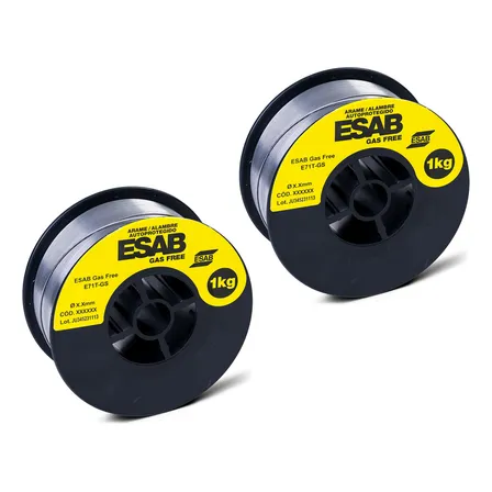 Arame Solda Mig Uso Sem Gás 0,8mm 1kg Kit 2un Esab Gas Free