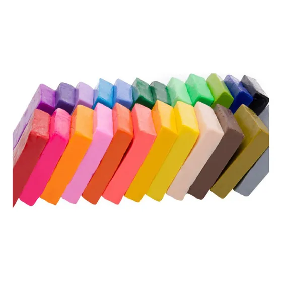 24 Argila Pequena Do Polímero Do Bloco Das Cores, Jogo Color