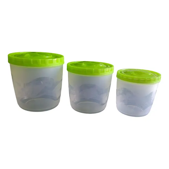 Juego De Tres Potes De Cocina Con Rosca Inoxplas