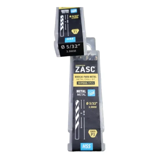 Mecha Broca Para Metal 5/32 3.9mm 5 Unidades Marca Zasc