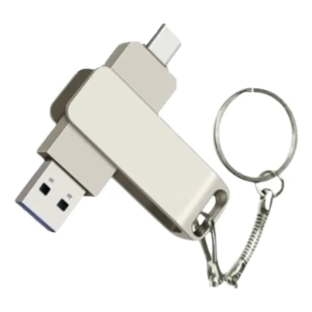 Pendrive Otg 1tb Dual Usb Tipo C Plateado Pendrive