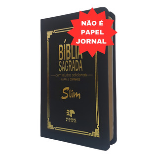 Bíblia Slim Com Ajudas Adicionais E Harpa - Capa Luxo Preta Bíblia Slim Com Ajudas Adicionais E Harpa - Capa Luxo Preta