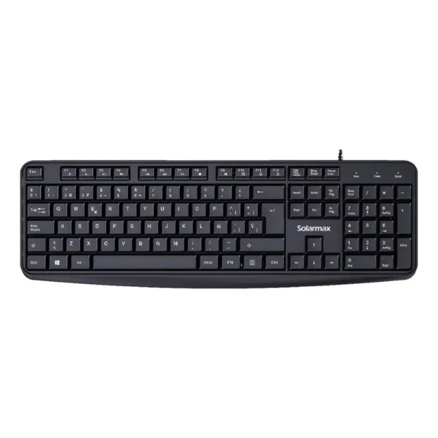 Teclado Para Pc Solarmax Español Latinoamérica Usb Con Cable Teclado Negro