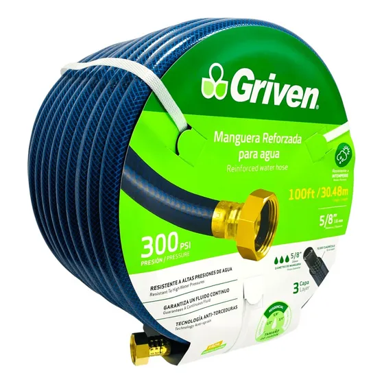 Manguera Culebra Con Conexion 5/8 PuLG X 30,48 Mts Griven