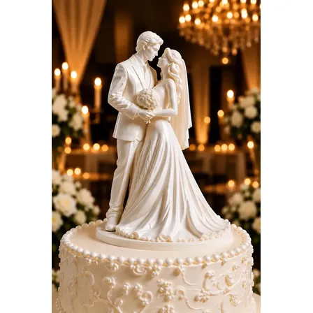 Topo De Bolo Casamento Noivos Noivado Bodas Decoração Minimalista 12cm