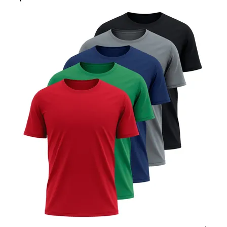 Kit 5 Camisetas Básicas Masculina Dry Fit Lisa Tradicional Variado 2 G
