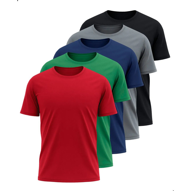 Kit 5 Camisetas Básicas Masculina Dry Fit Lisa Tradicional Variado 2 G