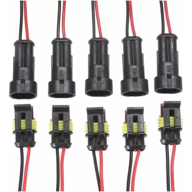 5x Conectores Eléctricos Impermeables 2 Pines 12v Universal