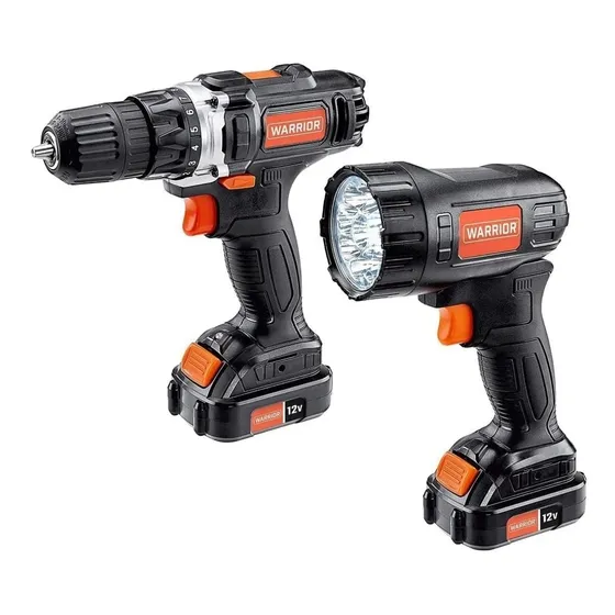 Warrior Kit Taladro 3/8 Y Linterna 90° 12v Cargador Usa 