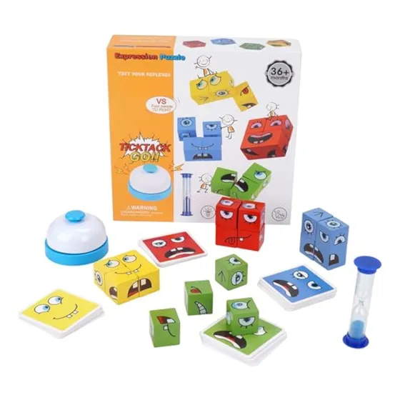 Juego De Puzzle Cubos Didáctico Expresiones Y Emociones