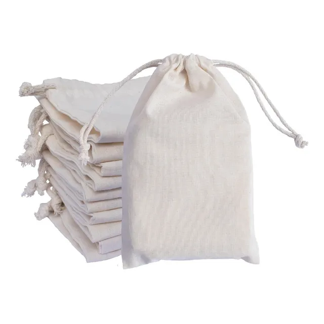 Bolsas De Tela Con Cordón Ajustable | Algodón | 10 Unidades