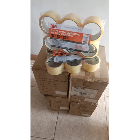 Tirro Cinta Embalar Transparente 2  Marca 3m De 40 Mts Paq 6