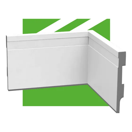 Kit 4 Barras Rodapé Poliestireno Meu Rodapé 10cm X 2m Branco