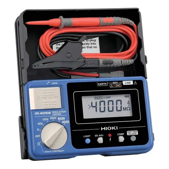 Medidor De Aislación Hioki Ir4056-20 + Cables Puntas Caimán