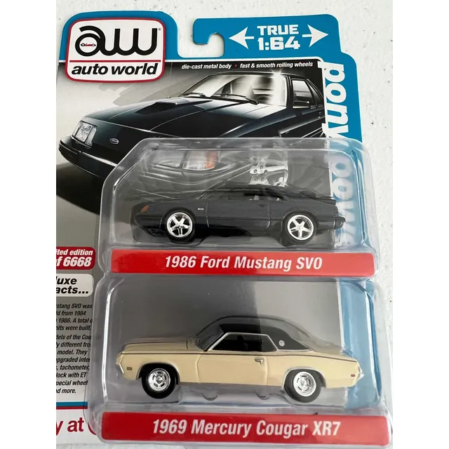 Auto Would 1/64 2pack 1986 Mustang Svo 1969 Cougar Xr-7
