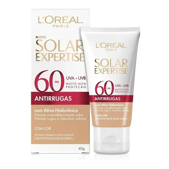 Protetor Solar Facial Antirrugas Com Cor Tom Universal Uniforme Fps60 40g L'oréal París