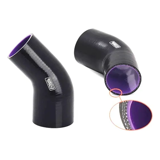 Codo 45 Cople Reductor Silicon 3 A 2.5  Reforzado 4 Capas 