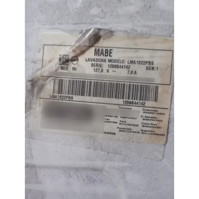 Repuestos Usados Para Lavadora Mabe Mod. Lma1022p135