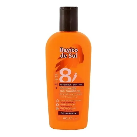 Rayito De Sol Emulsión Bronceadora Fps8 Con Zanahoria 200g
