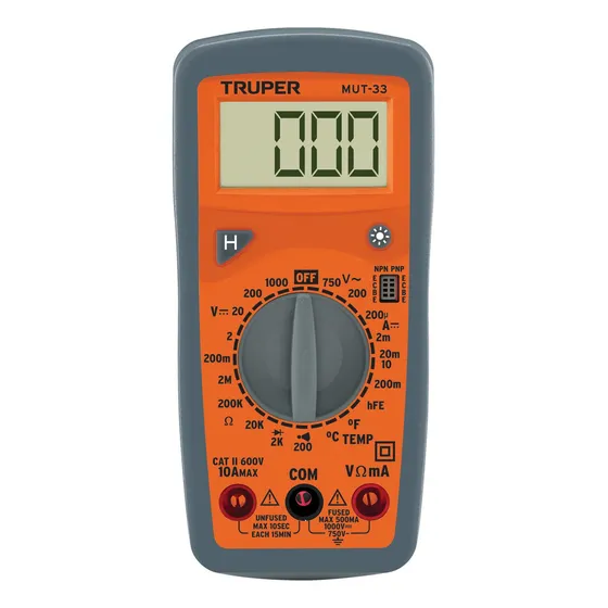 Tester Multimetro Digital 10 A Profesional Truper MUT-33