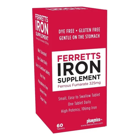 Ferretts Tablets Suplemento De Hierro (325 Mg De Fumarato De